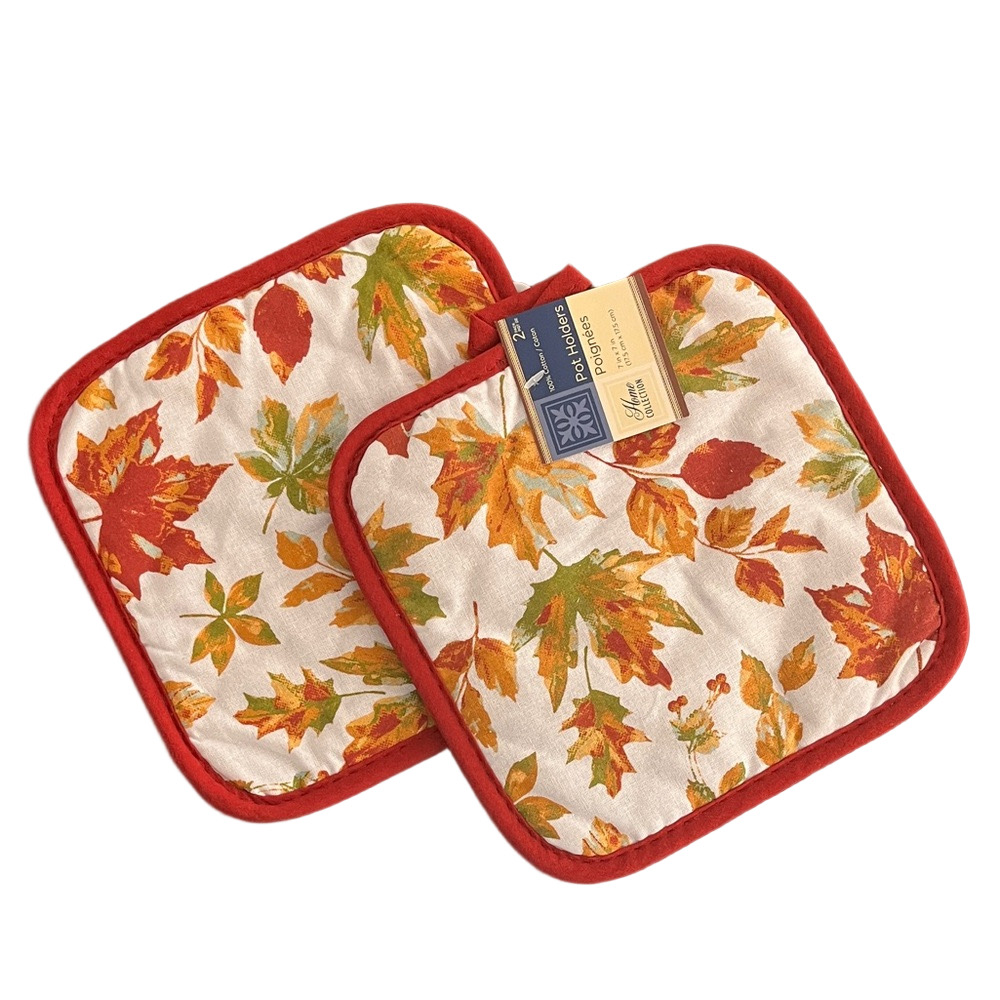 🏷️ Set of 2 Home Collection Autumn Leaf Pot Holders NWT